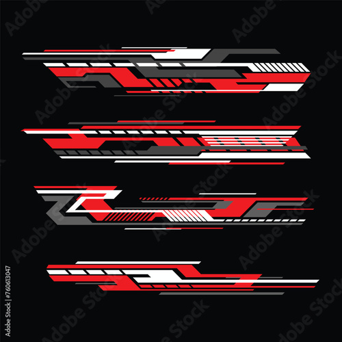 vector design for a collection of racing car body wrap stickers