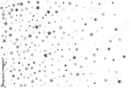 Star confetti. Silver casual confetti background. Bright design pattern.