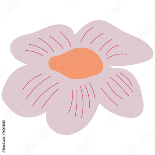 Flat flower bud element for beautiful design. Simple form. Vector drawing.