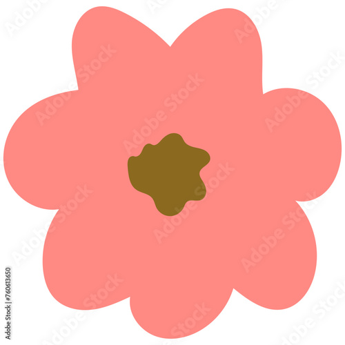 Flat flower bud element for beautiful design. Simple form. Vector drawing.