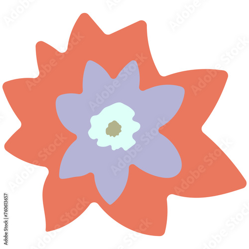 Flat flower bud element for beautiful design. Simple form. Vector drawing.