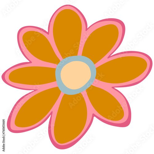 Flat flower bud element for beautiful design. Simple form. Vector drawing.