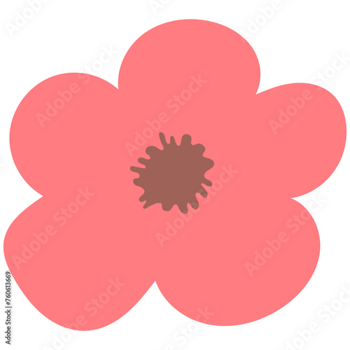 Flat flower bud element for beautiful design. Simple form. Vector drawing.