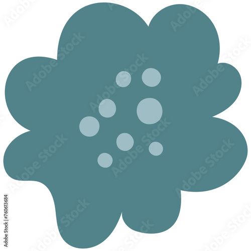 Flat flower bud element for beautiful design. Simple form. Vector drawing.