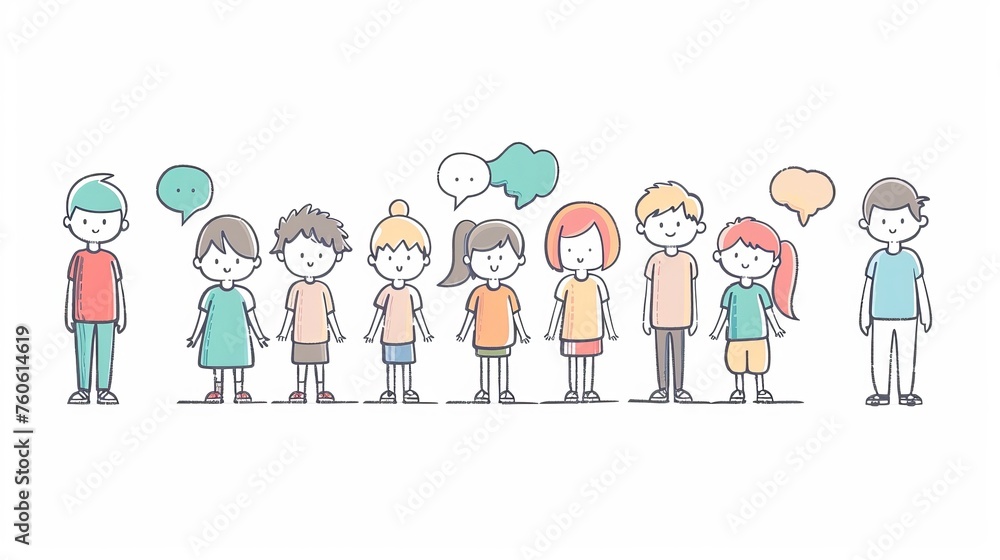 A line of experts is forming and making suggestions. Bright and colorful icon style design. Flat, minimal modern illustration in flat design style. A line of experts is forming and making suggestions. Bright and colorful icon style design. Flat, minimal modern illustration in flat design style.
