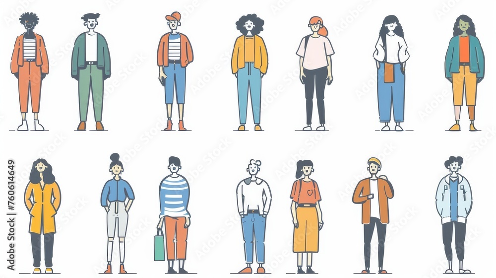 Design of flat people character modern illustration Design of flat people character modern illustration