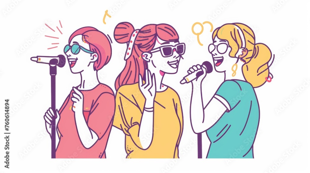 Illustration of a singer character in flat design Illustration of a singer character in flat design