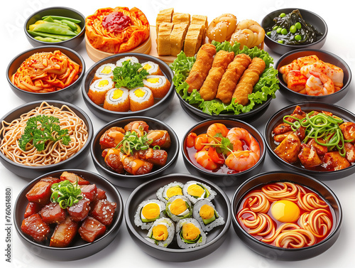 Wallpaper Mural Korean food on isolated background,created with Generative AI tecnology. Torontodigital.ca