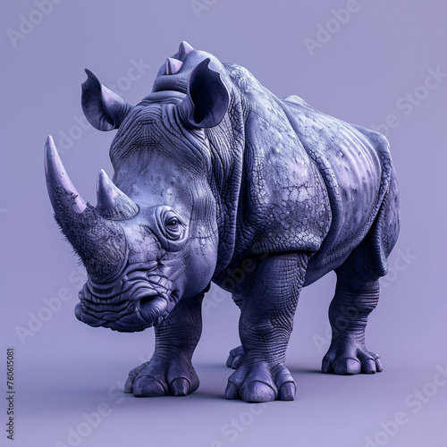 A rhino-like 3D monster strong and sturdy