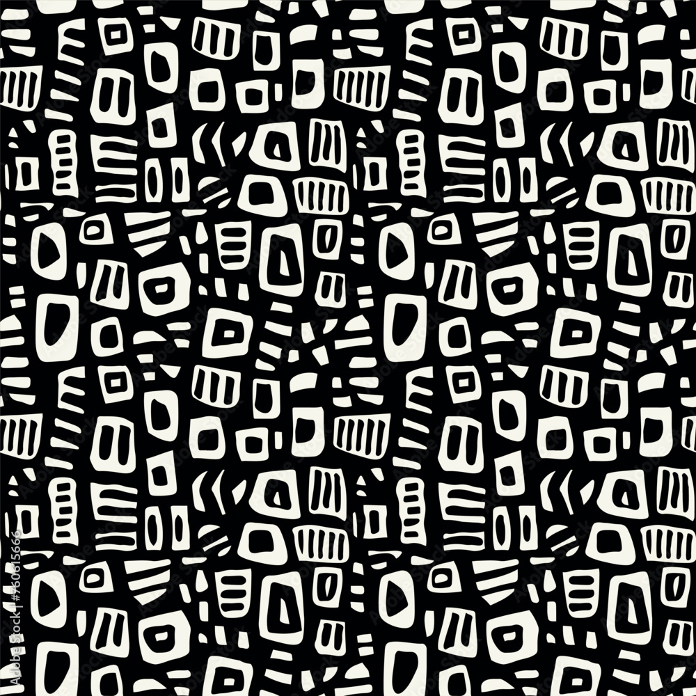 Seamless wavy pattern. Repeating vector texture. Stylish tribal background. Modern graphic design.