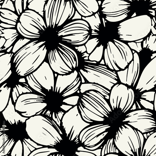 Vector seamless pattern.Monochrome exploding spots. Modern repeating texture. Fancy starry print. Stylized fireworks for holiday design.