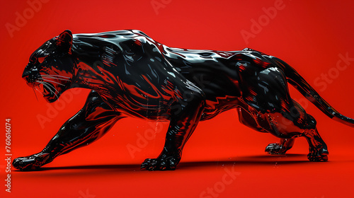A sleek panther-inspired 3D monster