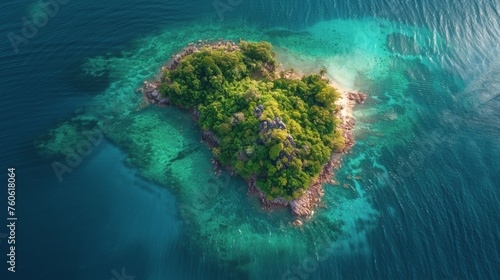 Island Surrounded by Ocean