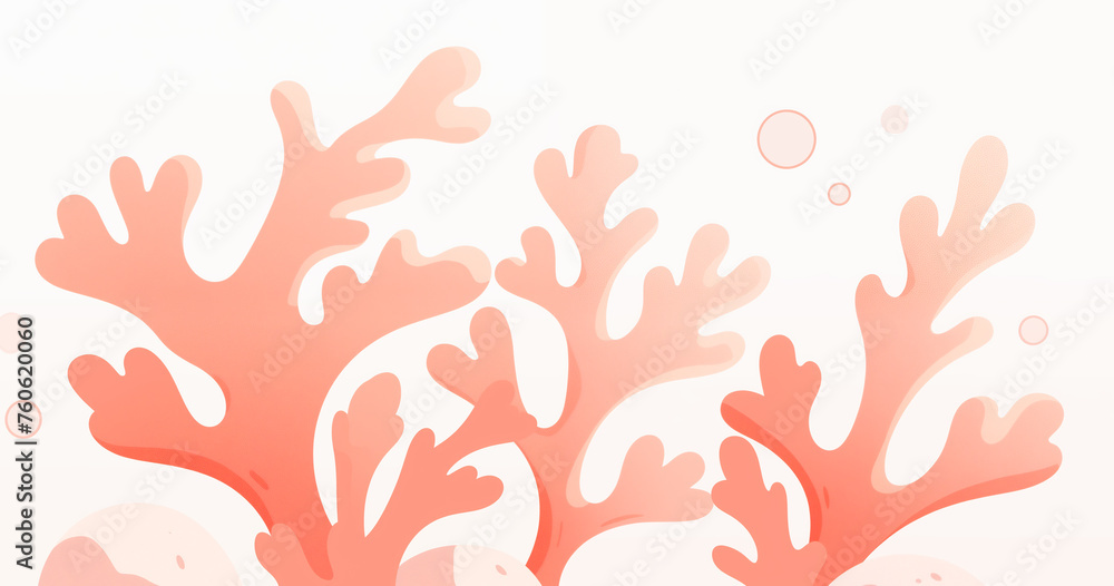 Naklejka premium Hand drawn cartoon beautiful coral illustration 