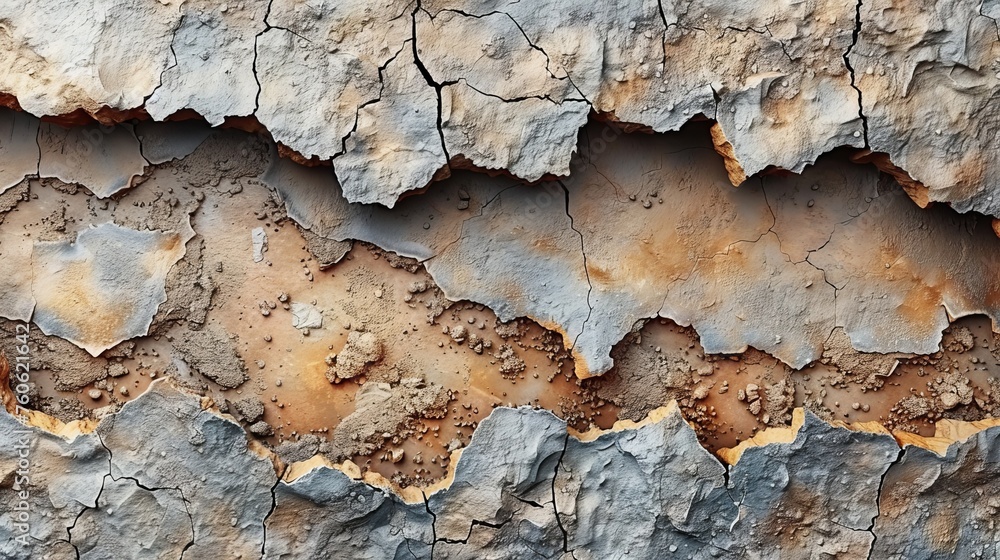 The top view of ground cracks, earthquake cracking holes, ruined land surface crushed texture. Destruction, split, damage fissure effect after disaster isolated on transparent background. Realistic