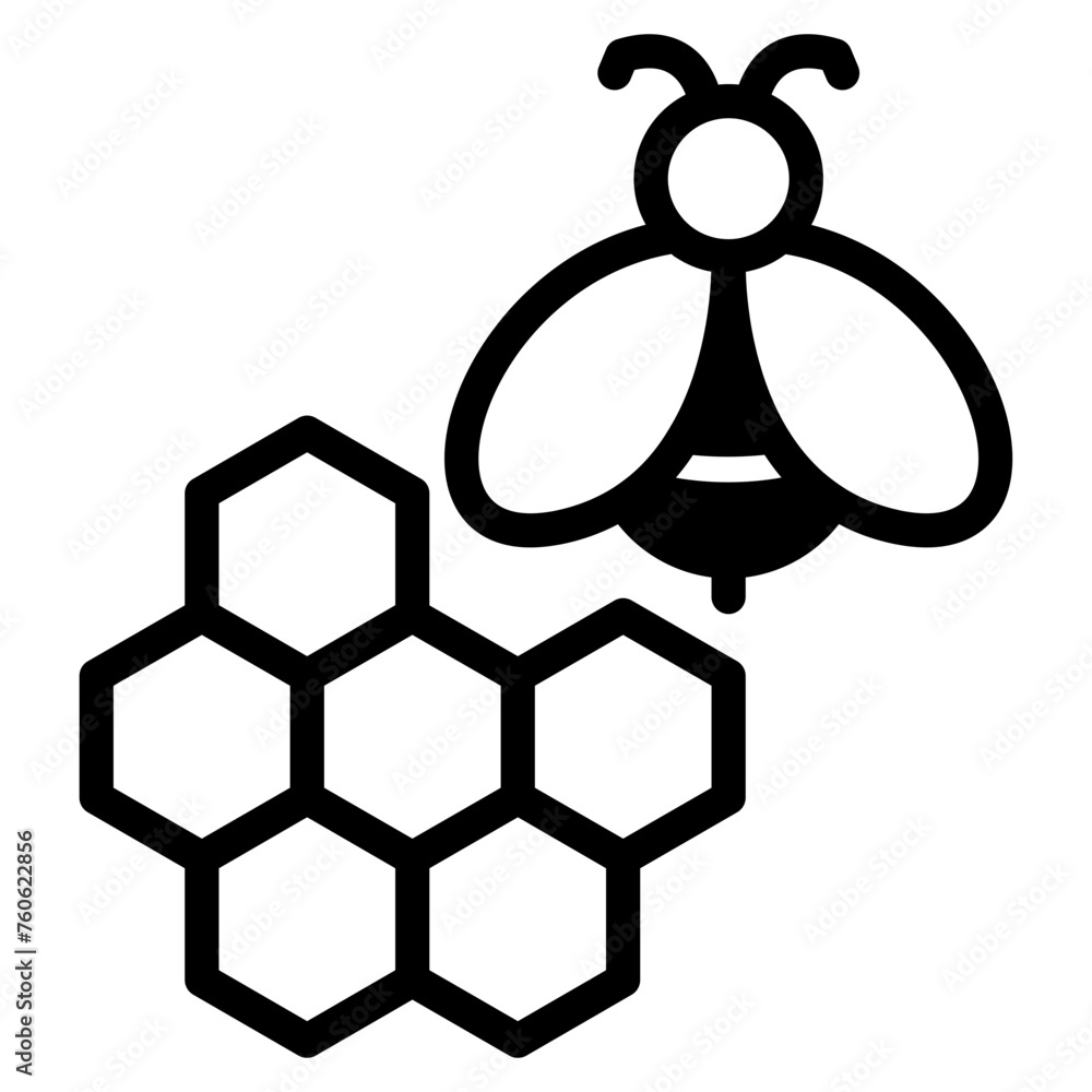 Bee and honeycomb icons