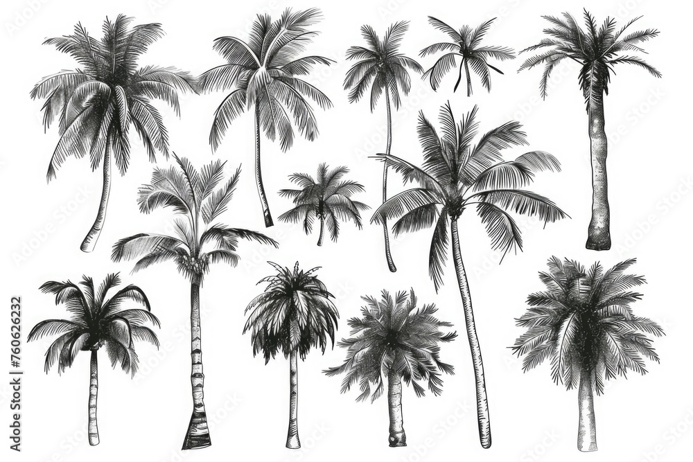 Detailed illustration of palm trees suitable for various projects Detailed illustration of palm trees suitable for various projects