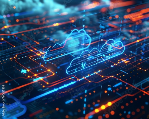 Modern cloud service platform showcasing seamless connectivity and data integration © WARIT_S