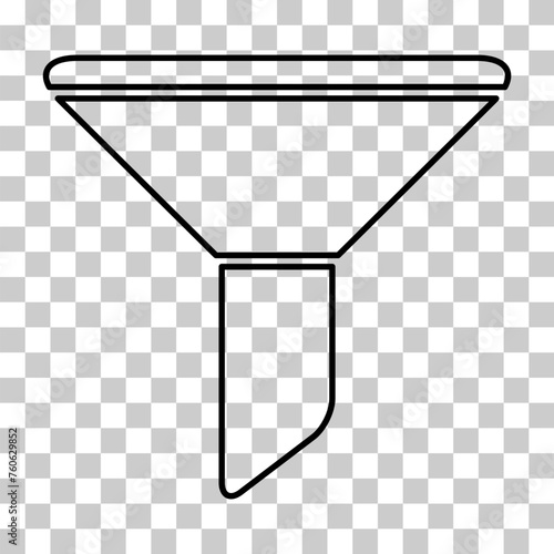 Filter button web shape icon, flat filtering symbol, funnel sign vector illustration