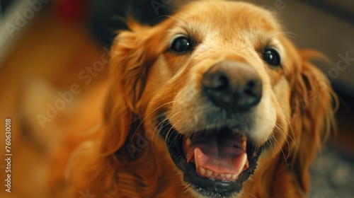 Close up of a dog with mouth open. Perfect for pet-related designs
