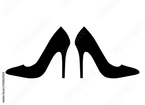 High heel pair icon, shoe fashion style sign, elegant woman symbol vector illustration