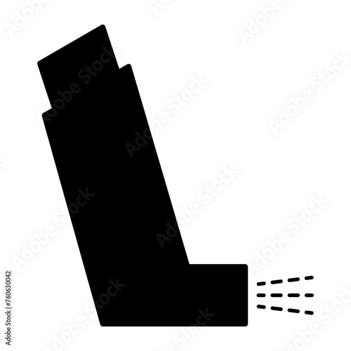 Asthma inhaler design icon, medicine health care sign, graphic vector illustration