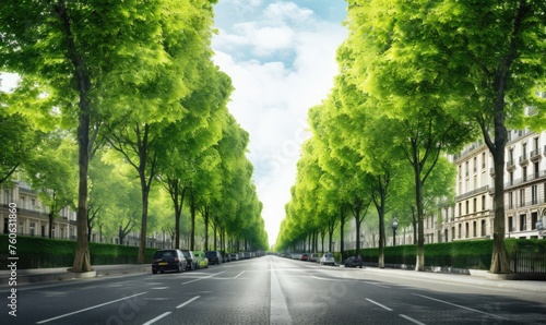 greenery on city streets, with various green plants