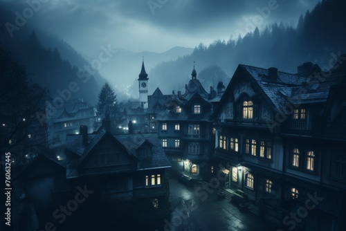 Sinister castle on hill dark animated art by maleev, hinchel, robison symbolic masterpieces
