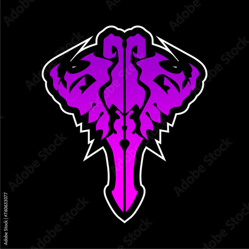 cool sword knife logo vector icon illustration design