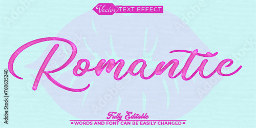 Pink Romantic Love Vector Editable Text Effect Template