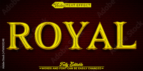 Golden Luxury Royal Vector Editable Text Effect Template