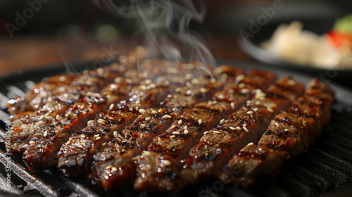 Close Up of a Steak on a Grill