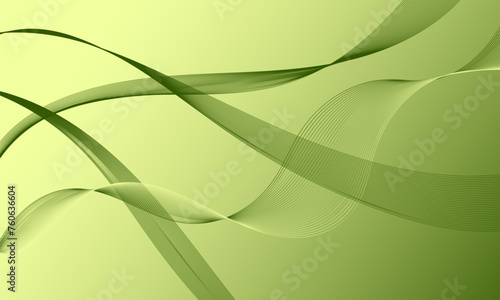 yellow green soft lines wave curves with smooth gradient abstract background