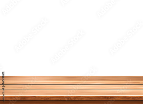 Cut out wooden table surface for product display. Isolated on transparent background.