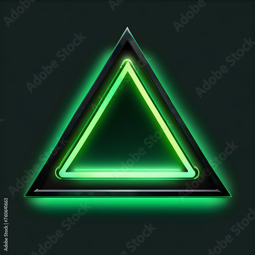 Emerald Geometry: Exploring the Artistry of Green Neon Triangles(Generative AI)