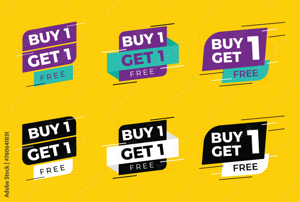 Buy one get one free sale background. BOGO sticker.
