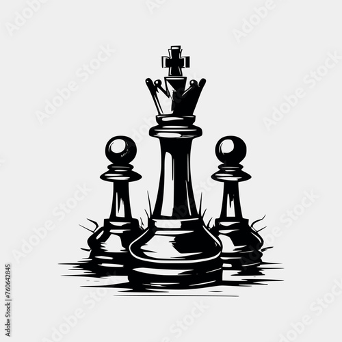 Chess logo design vector illustration