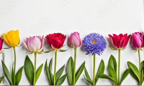 spring flower arranged on white background