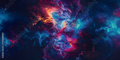 abstract multicolored space background with nebula and shining stars, colorful space with stardust and waves