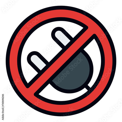 No Plug filled line icon