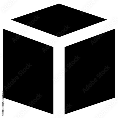 cube shape icon, simple vector design