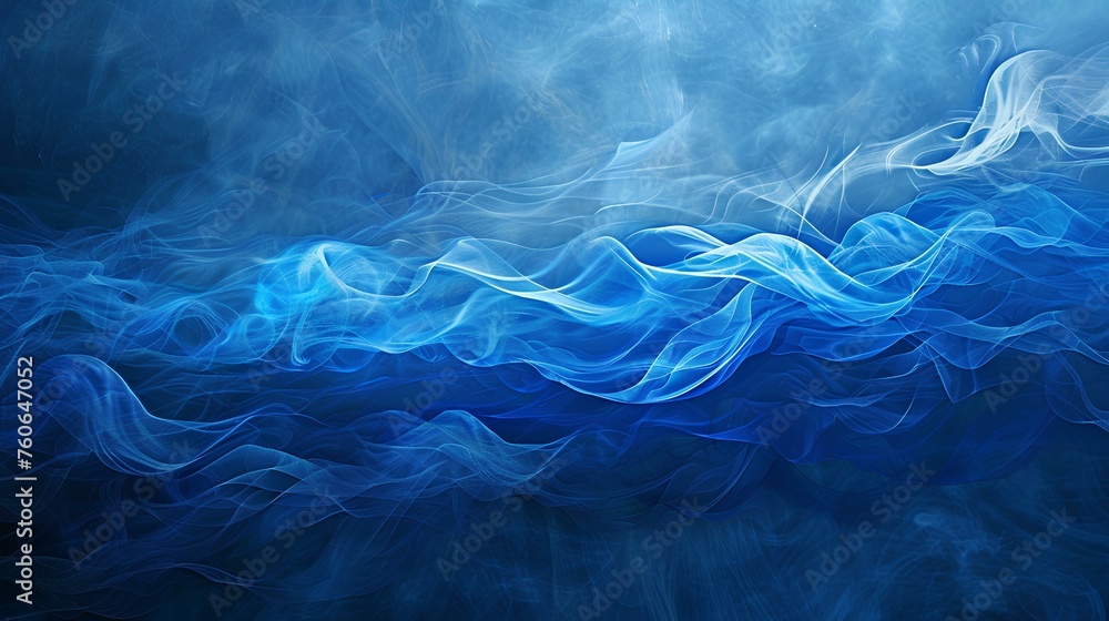 Blue Smoke Waves in Abstract Motion Art