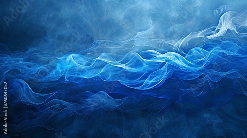 Blue Smoke Waves in Abstract Motion Art