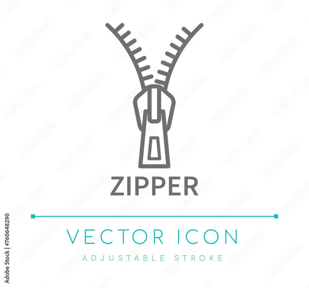 Zipper Line Icon Zipper Line Icon