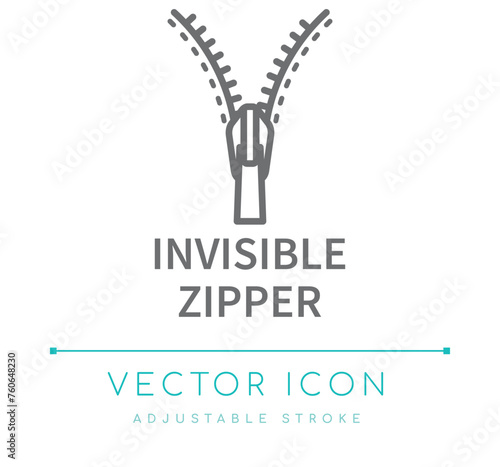 Invisible Zipper Line Icon