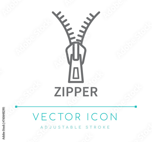 Zipper Line Icon