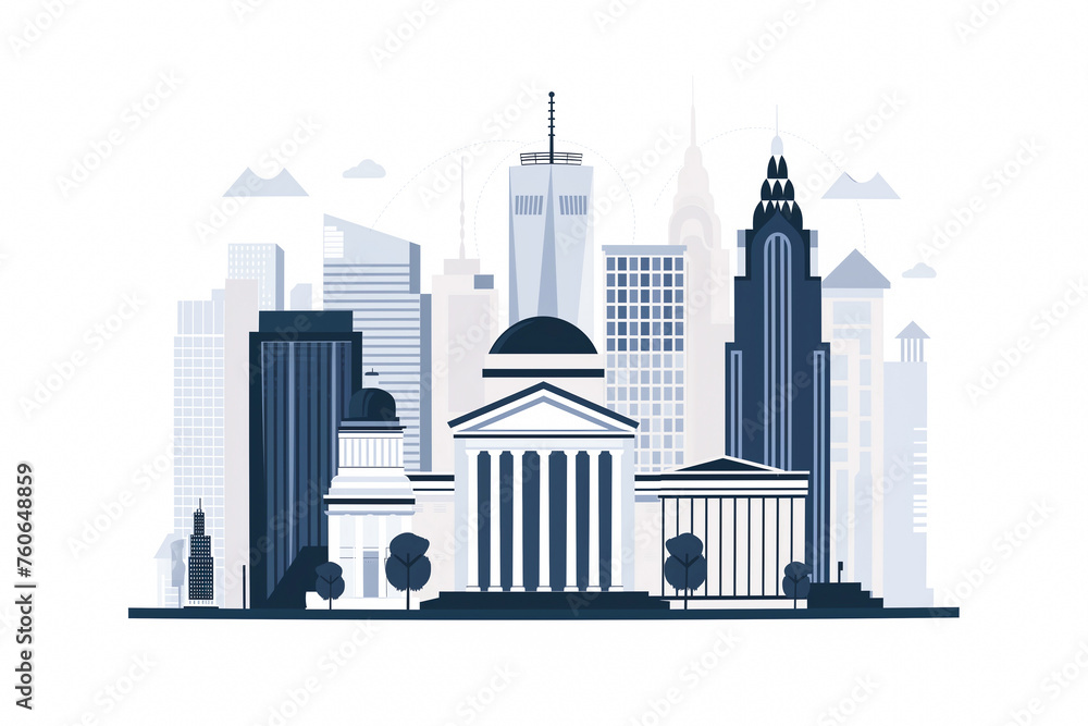 Urban Financial District Illustration