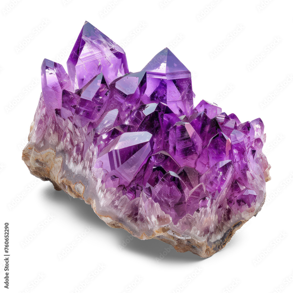 Amethyst Crystal Cluster with Shimmering Facets isolated on transparent background Amethyst Crystal Cluster with Shimmering Facets isolated on transparent background