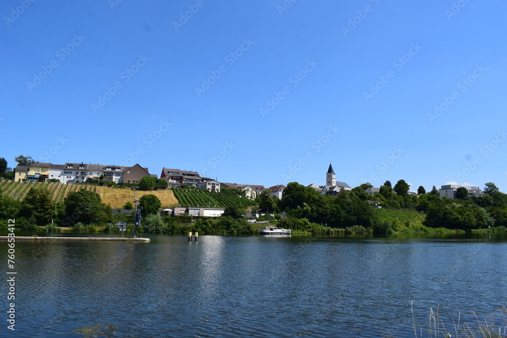 Moselle with a small town