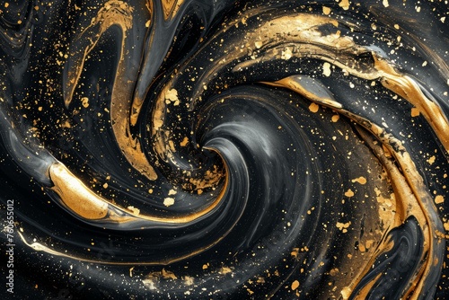 Vivid Abstract swirl glossy. Golden curve. Generate Ai